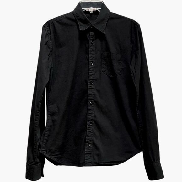 True Religion Tailored Long Sleeve Button Down in Dark Black Women’s S - Picture 1 of 6